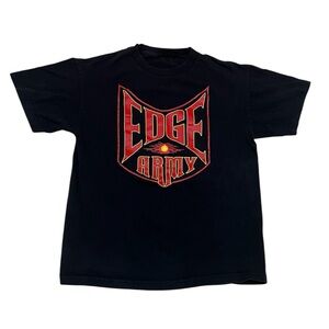 wwe edge army red & yellow logo black tee